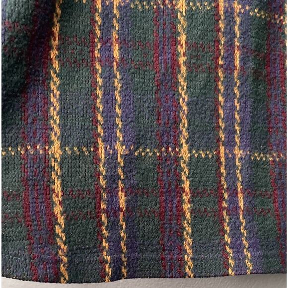 Vintage Shacket Size Large Plaid Sweater Shirt Dark Academia Poet Baggy Rugby - Picture 5 of 9